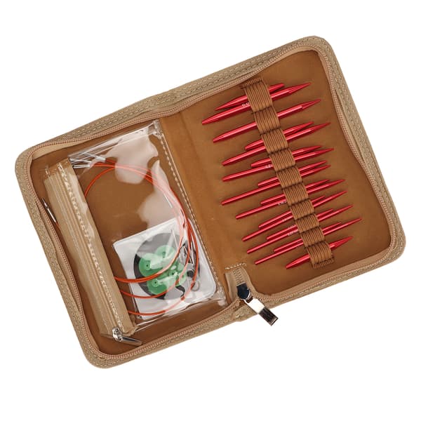 Circular Knitting Needle Set Aluminum 3 to 6mm Smooth Interchangeable Circular Knitting Needle Set with Bag for Fabric