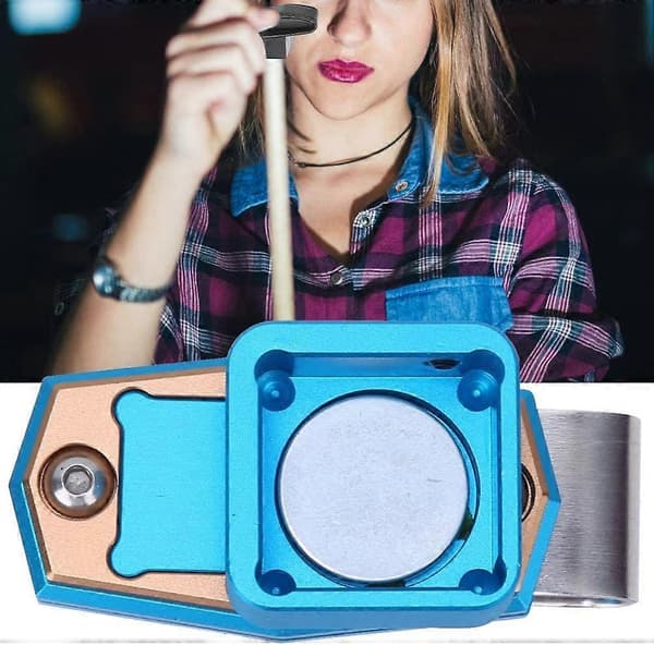Mini bærbar magnetisk kridtholder til billard, poolkø-kridtholder med fastgørelsesclips, billard-sportstilbehør