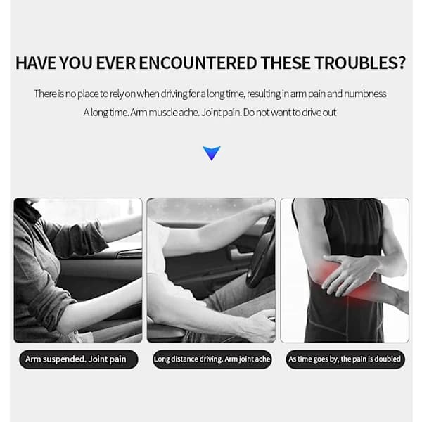 Car Armrest Cushion, Left Elbow Support, Universal Leather Reinforcement Pad, [CO]
