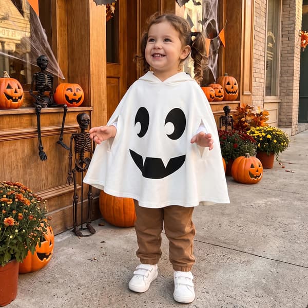 Spøgelseskostume til spædbørn og babyer Sød hættekappe Halloween-kostumer A-hvid 2-3 år A-white 2-3T