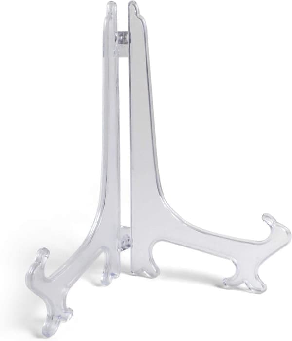 Foldable Plate Stand Decorative Plate Stand Ornament Easel Picture Frame Holder - Small/Medium/Large Sizes - Transparent 12 inch 12in 12in