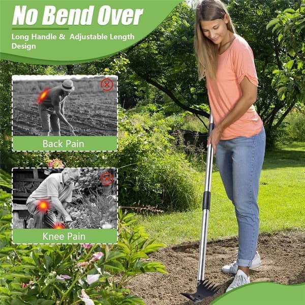 Weeder / Weed Remover 148 cm - 2-in-1 Weed Hoe with Long Handle for Garden