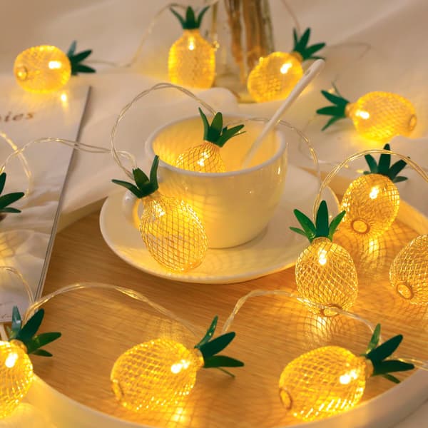 3m 20LED jernnett ananas lysslynge batterislynge rom