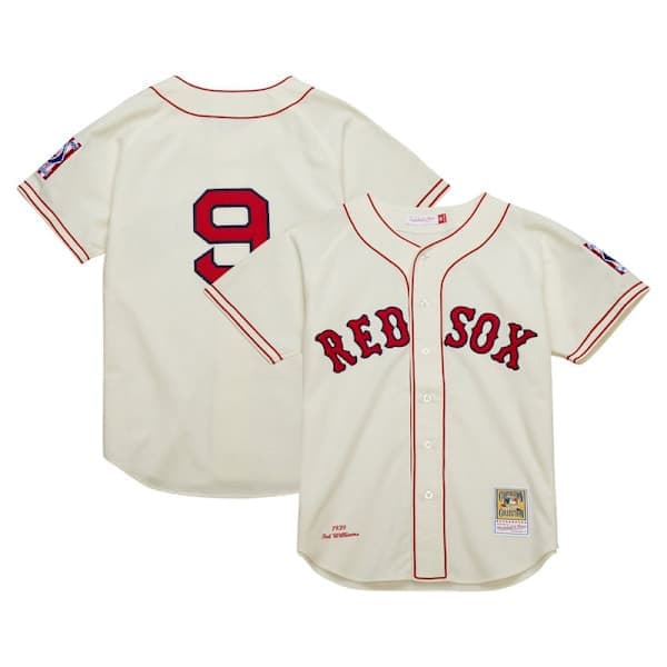 Boston Red Sox Tröja Vuxen #9 Vit Hemmatröja Vit S S