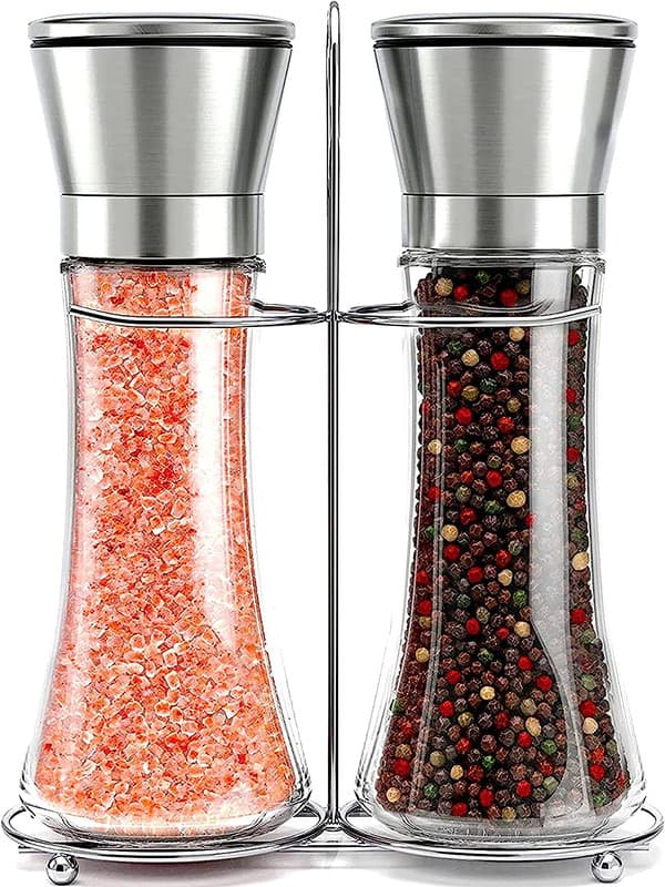 Salt- og peberkværnsæt - Genopfyldelige salt- og peberbøsser i rustfrit stål
