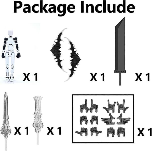T13 Actionfigur sæt, Titan 13 Robot Actionfigur 3D-printet robo 13 Actionfigur Leddelt (D)