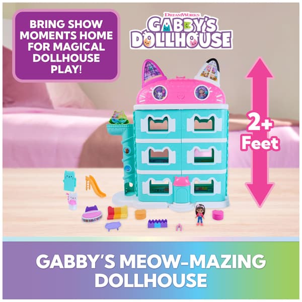DREAMWORKS GABBY'S DOCKHUS Meow-Mazing Dockhus, 60 cm högt, 15 delar