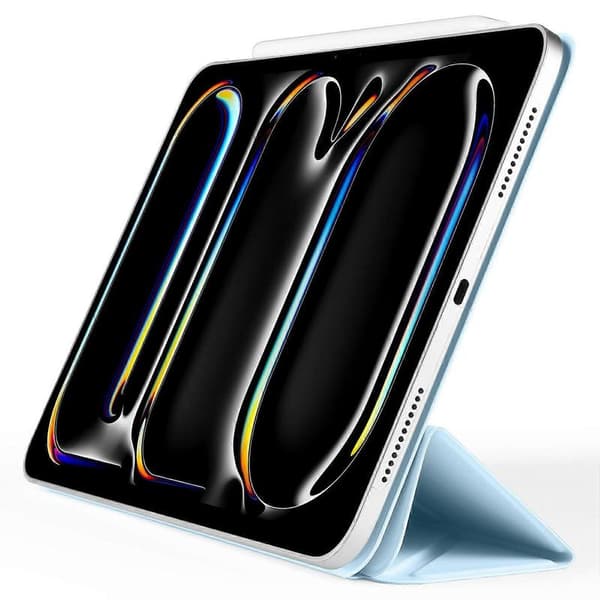 Etui til iPad Pro 13 (2024) PC+PU Læder Origami Stand Magnetisk Tablet Beskyttelse - Baby Blå