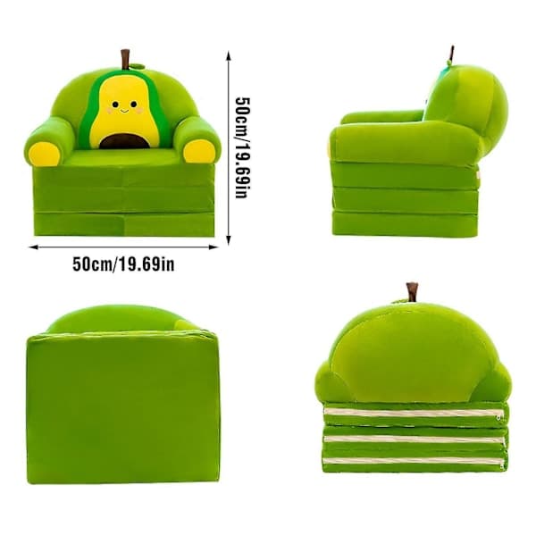 Foldable Kids Sofa, Plush Armchair for Toddlers, Comfortable Lazy Sofa for Children Aged 1-3 Years