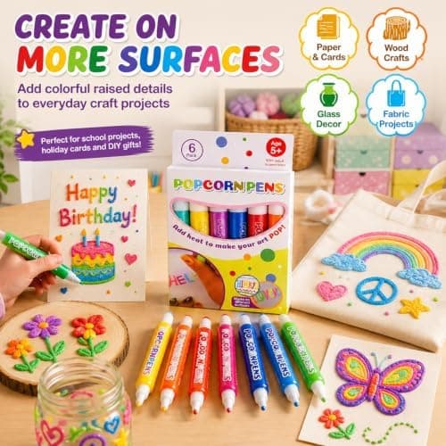 Popcorn Pens 3D Puffy Bubble Drawing Art Kit Heat Activated Paint 30PCS 30PCS