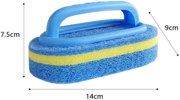 2 Kitchen Brushes Multifunctional Bathtub Cleaning Brush with Handle for Smooth Surfaces Blue