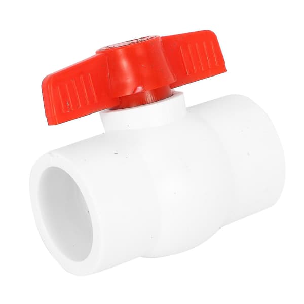50mm/2 tommer Skyveender Vannkontroll PVC Kuleventil Hvit Rød