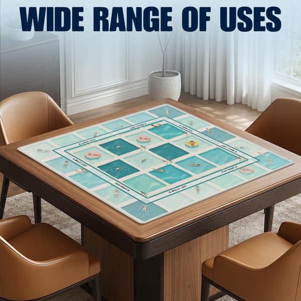 Blå og grøn strand Mahjong-måtte til bord 31,5\" x 31,5\" Blue Beach Blue Beach