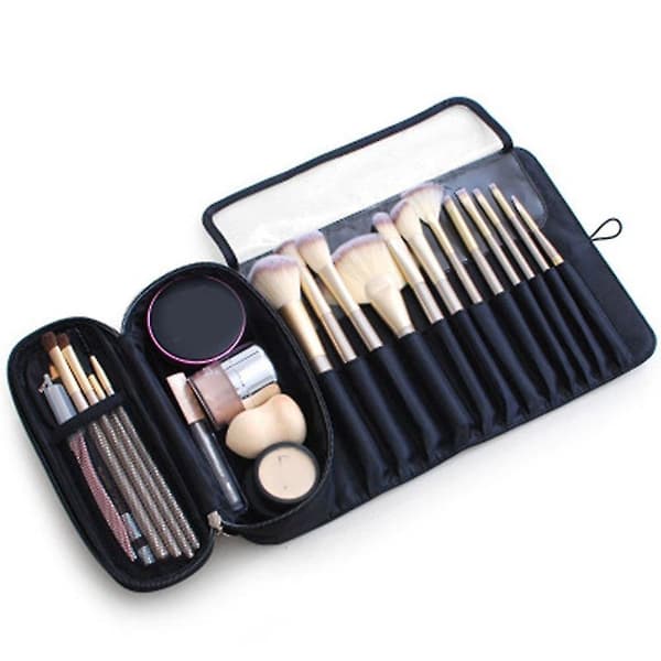 Multifunktionel kosmetiktaske makeupbørster taske rejsearrangør makeupværktøj rullende