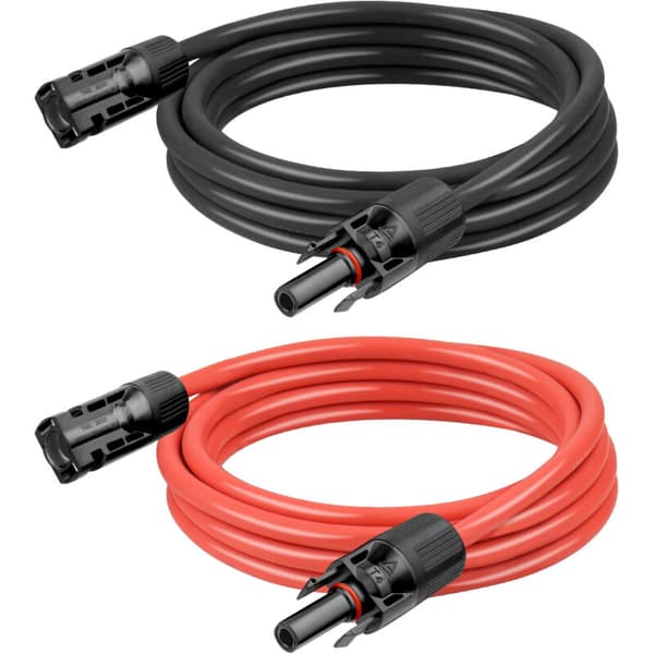 Double-sided extension cable, solar connector, red/black 6mm² solar cable with plug, various lengths (1m up to 50m), (6m)