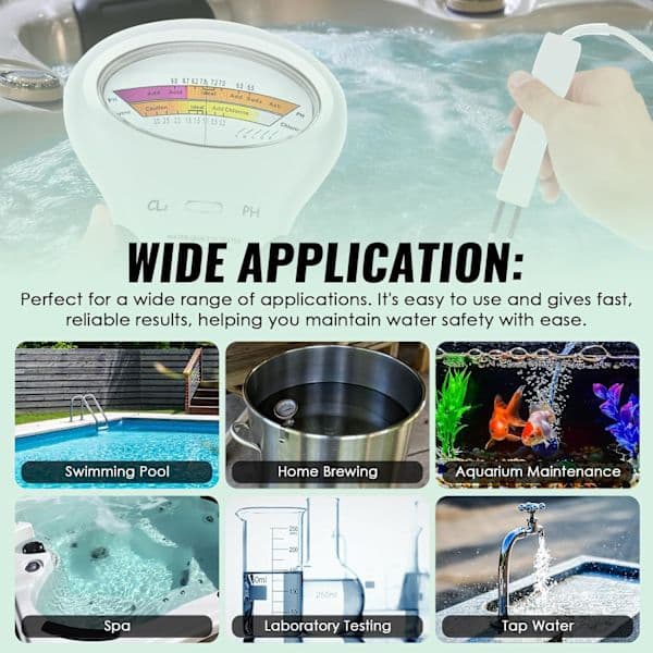 Two-in-one Chlorine pH Meter Pool Tester Handheld CL2 Level Meter Test Spa Water Quality Analysis Monitoring Analyzer