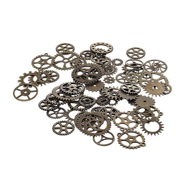 200g Mixed Bronze Steampunk Gears and Cogs Watch Hands Charm Pendant