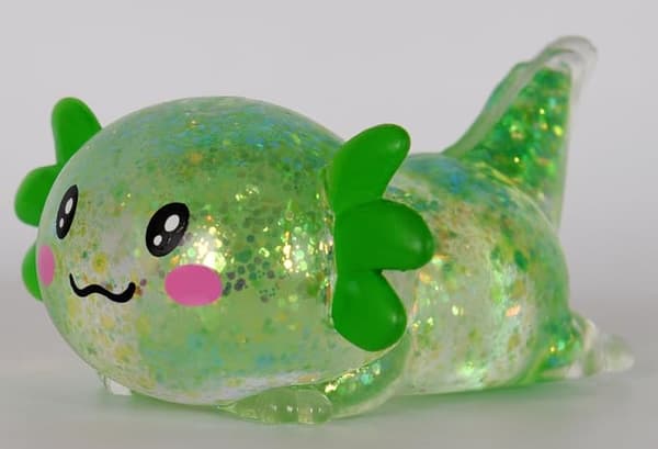 10 cm Grön Glitter Krypande Axolotl Squishy Långsamt Stigande Green