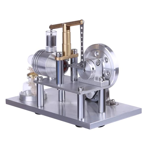 Hot Air Stirling Engine Model Building Kit, DIY Balance Beam Style Stirling Engine Assembly Kit with LED Light, Stirling Engine Construction Set Type 4 Type 4