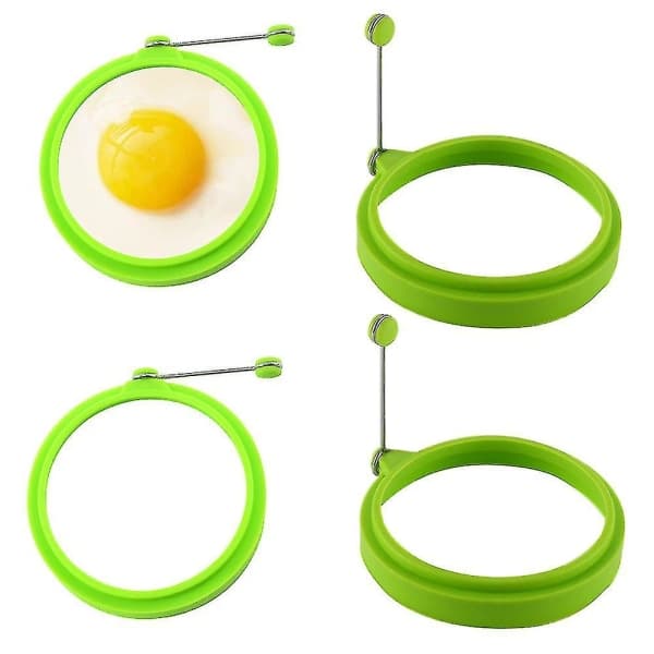 4 stk silikon eggringer, eggringer non-stick, eggkokeringer, perfekt stekt form eller pannekake-ringer