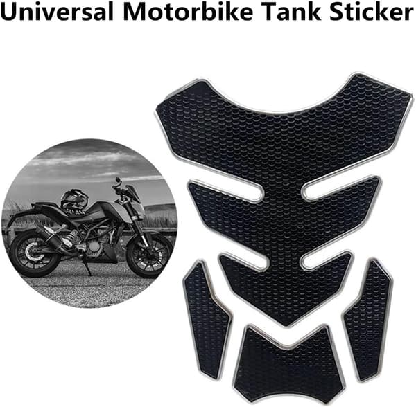 Tankdekaler (Silver), Universal Flame Tank Metallic Stickers för Harley