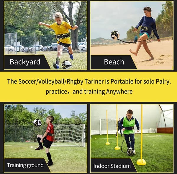 Solo Soccer Trainer, Soccer Kick Training Belt, Training Set for Kids