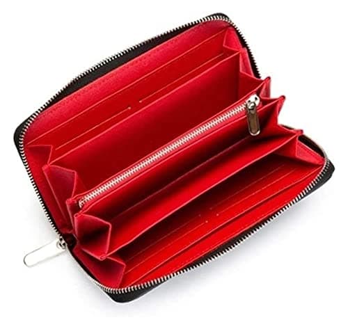 Tegnebog med krydsmønster, lang model, mode, lynlås, trend, must-have til rejser og fritid som gave-tegnebog (sort) Sort Black