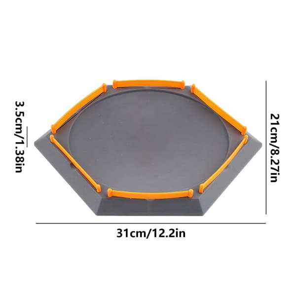 Burst Gyro Disk – ABS, Stadium för snurror, Battle Game Set | Perfekt för flexibla Bey-dueller, Hexagon Grå Hexagon Gray