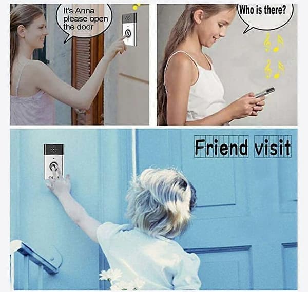 Two-way wireless intercom with built-in speaker, access system, up to 6 months standby 100*60*14.8mm