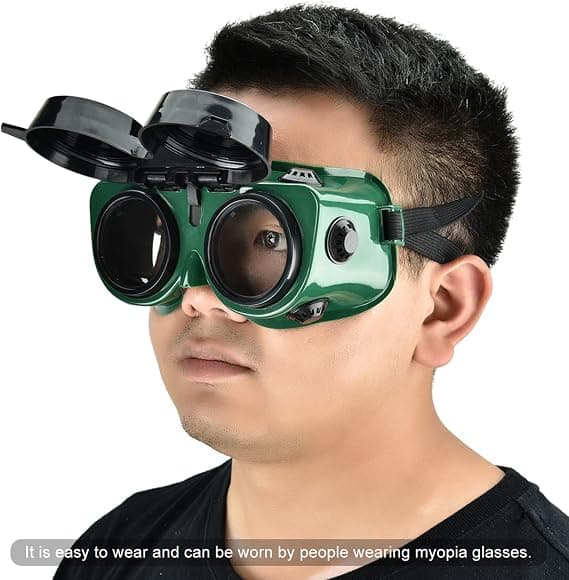 Fällbara frontsvetsglasögon, svetsarskyddsglasögon med 50 mm