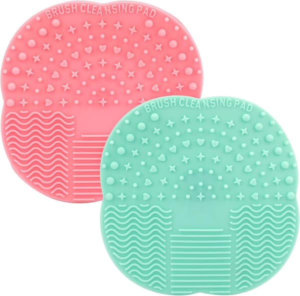 2-pack Silicone Brush Cleaning Set, Makeup Brush Cleaning Mat
