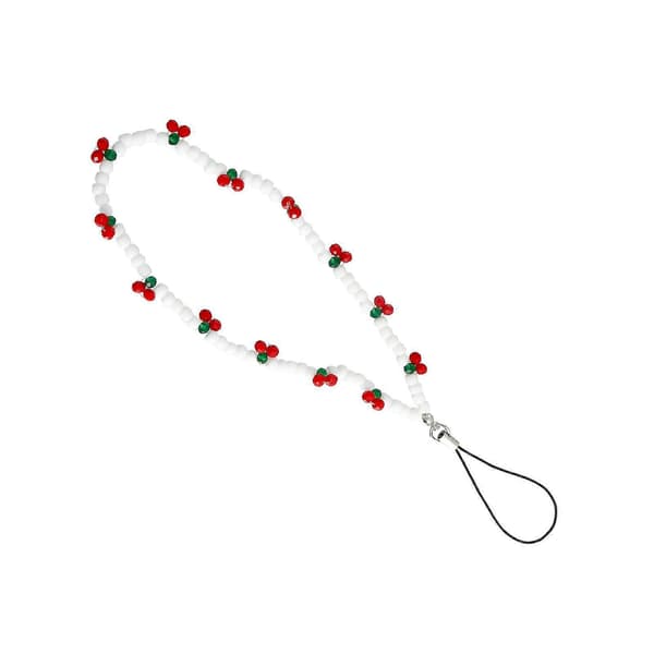 Mobile Phone Charm Cherry Fruit Beads Strap Chain, Girls Key Holder Gift 23cm 23cm