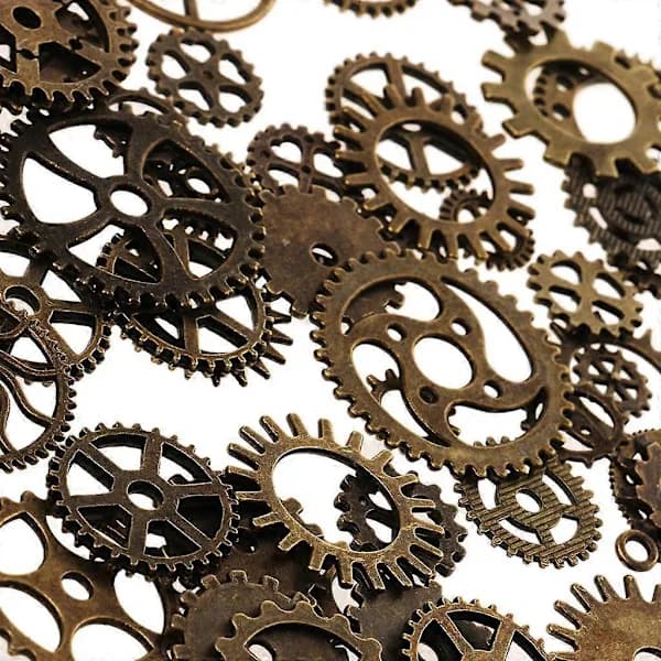 200g Mixed Bronze Steampunk Gears and Cogs Watch Hands Charm Pendant