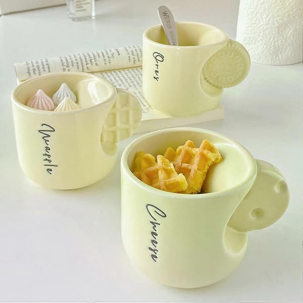 270 ml Ceramic Coffee Mug with Handle, Microwave and Dishwasher Safe for Home and Office