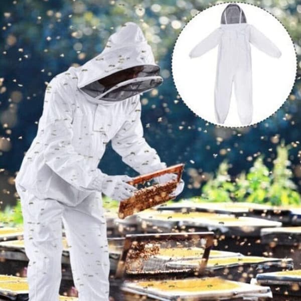 Beekeeper Suit, Beekeeping Suit with Protective Veil, Detachable Hat, Beekeeping Jacket, Total Protection for Unisex, for Bee Sting Prevention