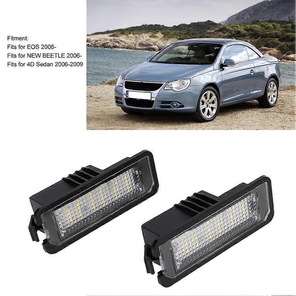 Bil 6000K Høj Lysstyrke LED Nummerpladelys Passer til New Beetle 2006-DC12V