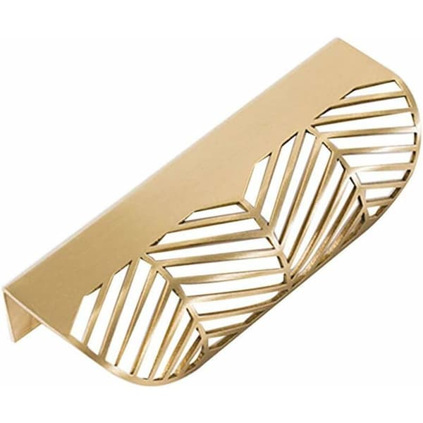 Brass Leaf Shape Pull Handle for Cabinets and Furniture Doors-FY-