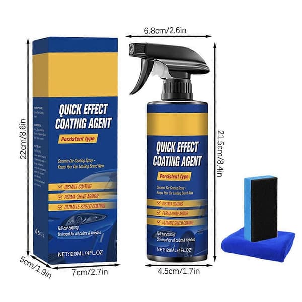 Quick-acting car coating spray, highly protective car surfaces, car care renewal agent