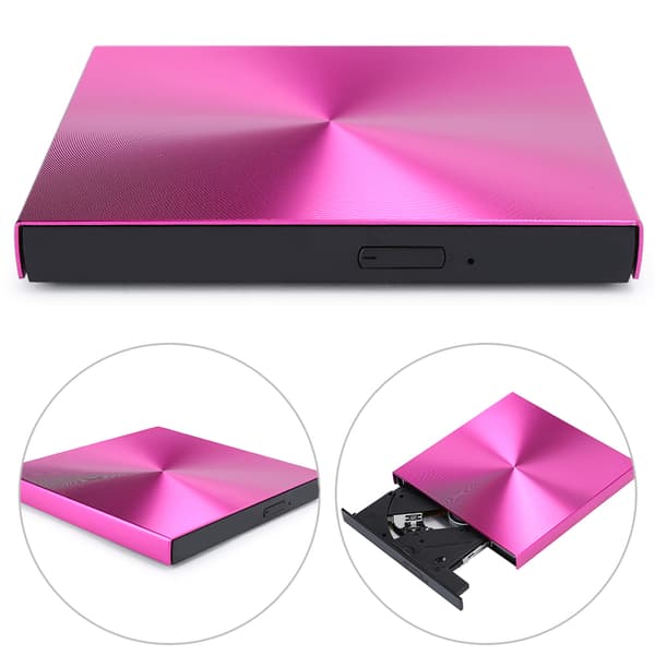 DVD CD-brenner USB 3.0 ekstern brenner leser spiller opptaker for bærbar PC - Roserød
