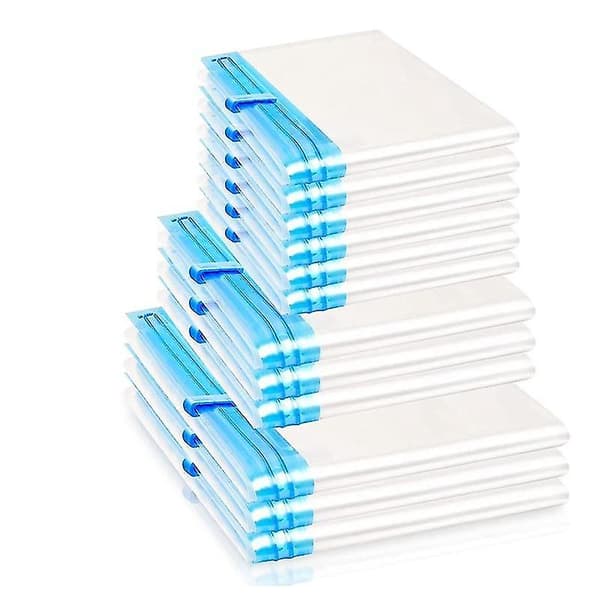 Vacuum Storage Bags for Clothes, Roll-Up, 12-Pack - Space-Saving