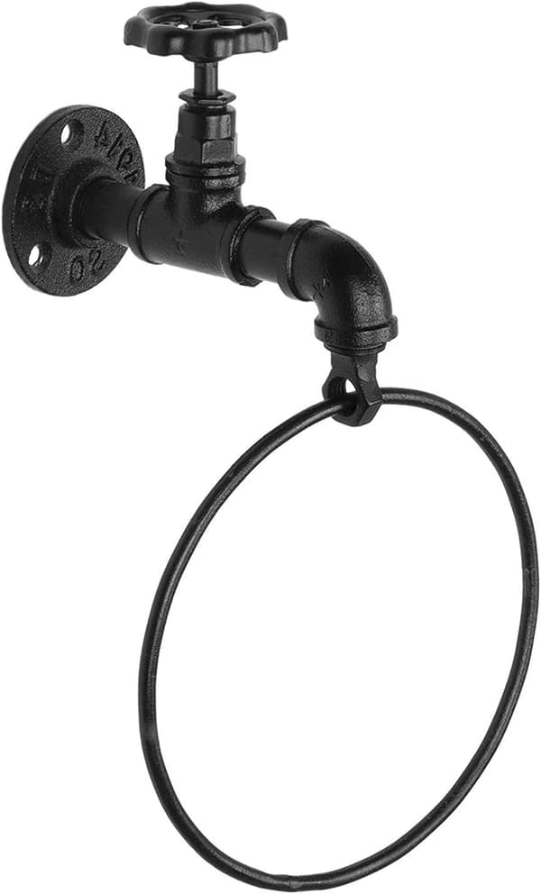 Vægmonteret Rustik Industriel Vandhane Design Sort Metal Serviet R