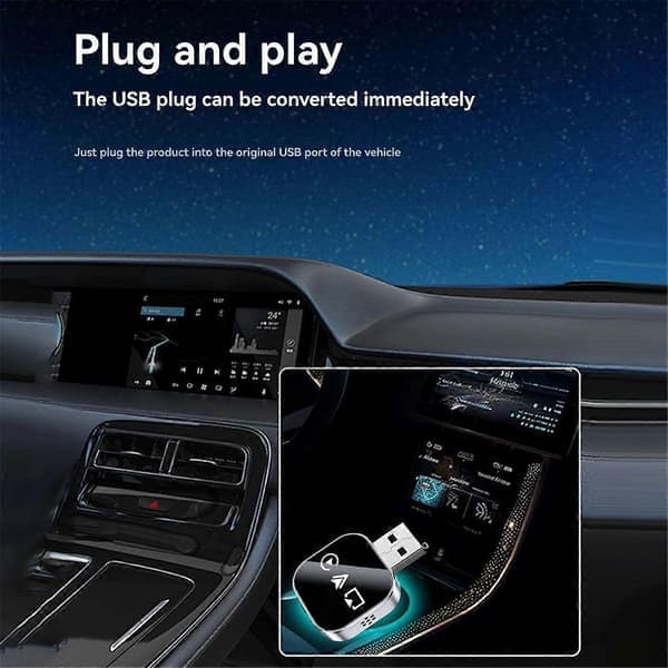 3-i-1 trådløs CarPlay-adapter Smart CarPlay AirPlay Android Auto USB-dongle Kablet til trådløs Kvalitetsgaver