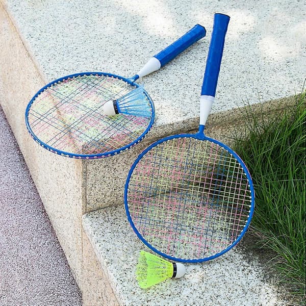 1 par badmintonketsjer til børn Badmintonsæt til børn Nylonlegering Letvægtsketsjer til børn, Begyndere, Indendørs- og udendørssporter