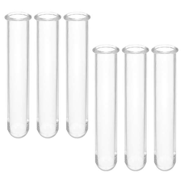 6-pack genomskinliga hydroponiska förökningsrör, transparent skrivbordsvas för växter