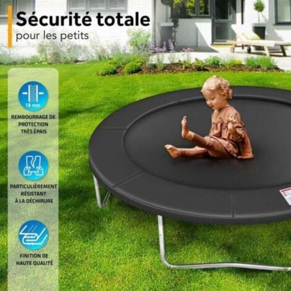 -1PC Trampoline Spring Cover Pad, 244cm UV-Resistant and Tear-Resistant Protective Cover, 26cm Wide Replacement Spring Cover