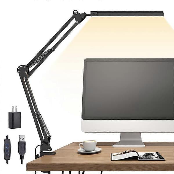 Bordlampe med svingarm og klemme