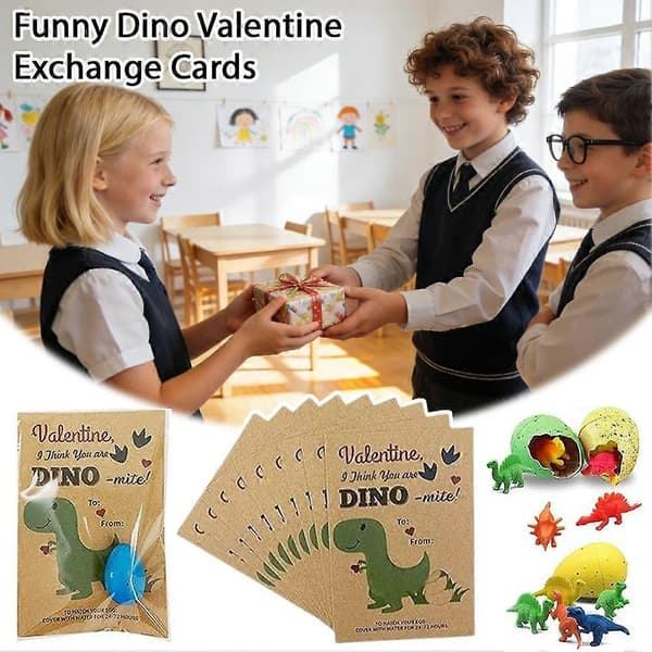 Klekkende dinosaur-egg-leker - Påske- og valentinsdagsgave til barn 12 stk B 12PCS