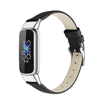 Leather Strap for Fitbit Luxe S (Black)