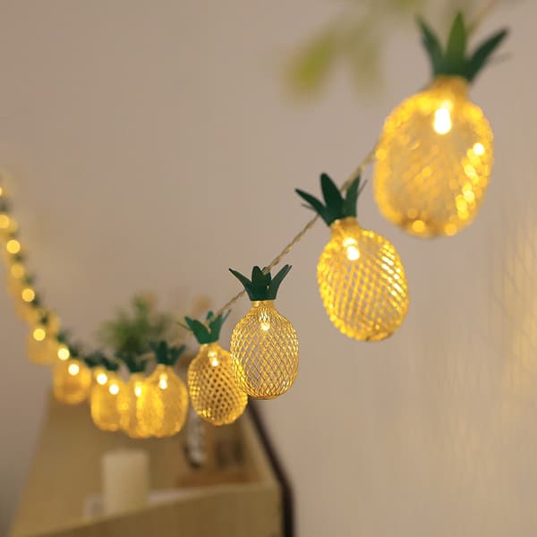 3m 20LED jernnett ananas lysslynge batterislynge rom