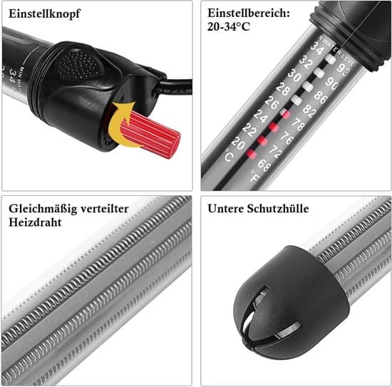 Aquarium Heater 300W – 100–240L – Adjustable Temperature with Thermostat – Thickened Quartz Glass – 1 pc-FX-